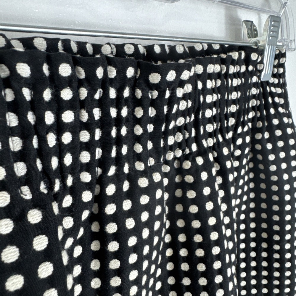 J.Crew Women's 6 Pull On Knit Mini Skirt Black Cream Polka-dot EUC Length 17" - Picture 4 of 10